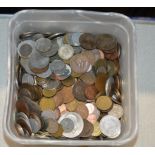 BOX WITH VARIOUS OLD COINAGE