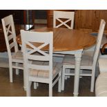 MODERN OAK KITCHEN TABLE WITH 4 MATCHING CHAIRS