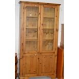 MODERN PINE 4 DOOR BOOKCASE