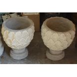PAIR OF LARGE PINEAPPLE PLANTERS