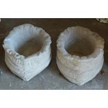 PAIR OF SACK STYLE PLANTERS