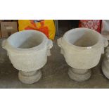 PAIR OF DOUBLE HANDLED PLANTERS