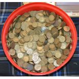 BOX WITH QUANTITY VARIOUS THREE PENCE COINS