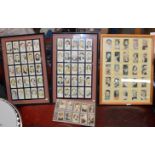 3 FRAMED CIGARETTE CARD DISPLAYS & VARIOUS OTHER CIGARETTE CARDS