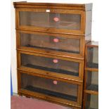 OAK 4 TIER SECTIONAL BOOKCASE