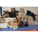 LARGE COLLECTION OF VARIOUS SOFT TOY BEARS, STEIFF, CHARLIE BEARS ETC