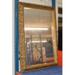 35" X 23" GILT FRAMED BEVELLED GLASS WALL MIRROR