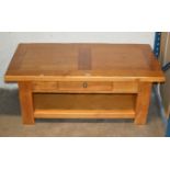 MODERN OAK COFFEE TABLE WITH SINGLE DRAWER