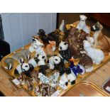TRAY WITH QUANTITY VARIOUS ANIMAL ORNAMENTS, USSR ETC