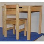 CHILDS WOODEN DESK WITH MATCHING CHAIR