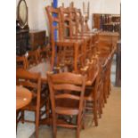 MODERN 16 SEATER EXTENDING DINING ROOM TABLE WITH 16 MATCHING CHAIRS