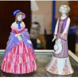 ROYAL CROWN DERBY FIGURINE ORNAMENT & EARLY ROYAL DOULTON FIGURINE "VICTORIAN LADY" HN728