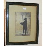 11" X 7¼" FRAMED SILHOUETTE PICTURE OF A GENTLEMAN, BY AUGUSTIN EDOUART, DATED 1832, SIGNED LOWER