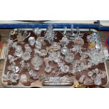 TRAY WITH LARGE QUANTITY OF VARIOUS SWAROVSKI & CRYSTAL ORNAMENTS