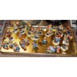 TRAY WITH ASSORTED HUMMEL FIGURINE ORNAMENTS