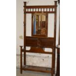 37¾" OAK MIRRORED BACK HALLSTAND