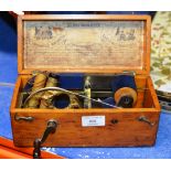 OLD NOVELTY WOODEN CASED "MAGNETO" ELECTRIC MACHINE