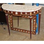 REPRODUCTION HALL TABLE WITH MARBLE TOP & MATCHING MIRROR