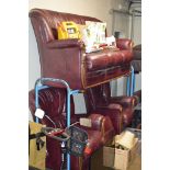 4 PIECE WINE LEATHER LOUNGE SUITE