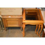 COMMODE & NEST OF 3 TABLES