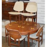 CIRCULAR TEAK TABLE WITH 6 CHAIRS