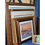 VARIOUS FRAMED PICTURES, MODERN OIL PAINTINGS, ST ANDREWS GOLF COURSE PRINTS ETC