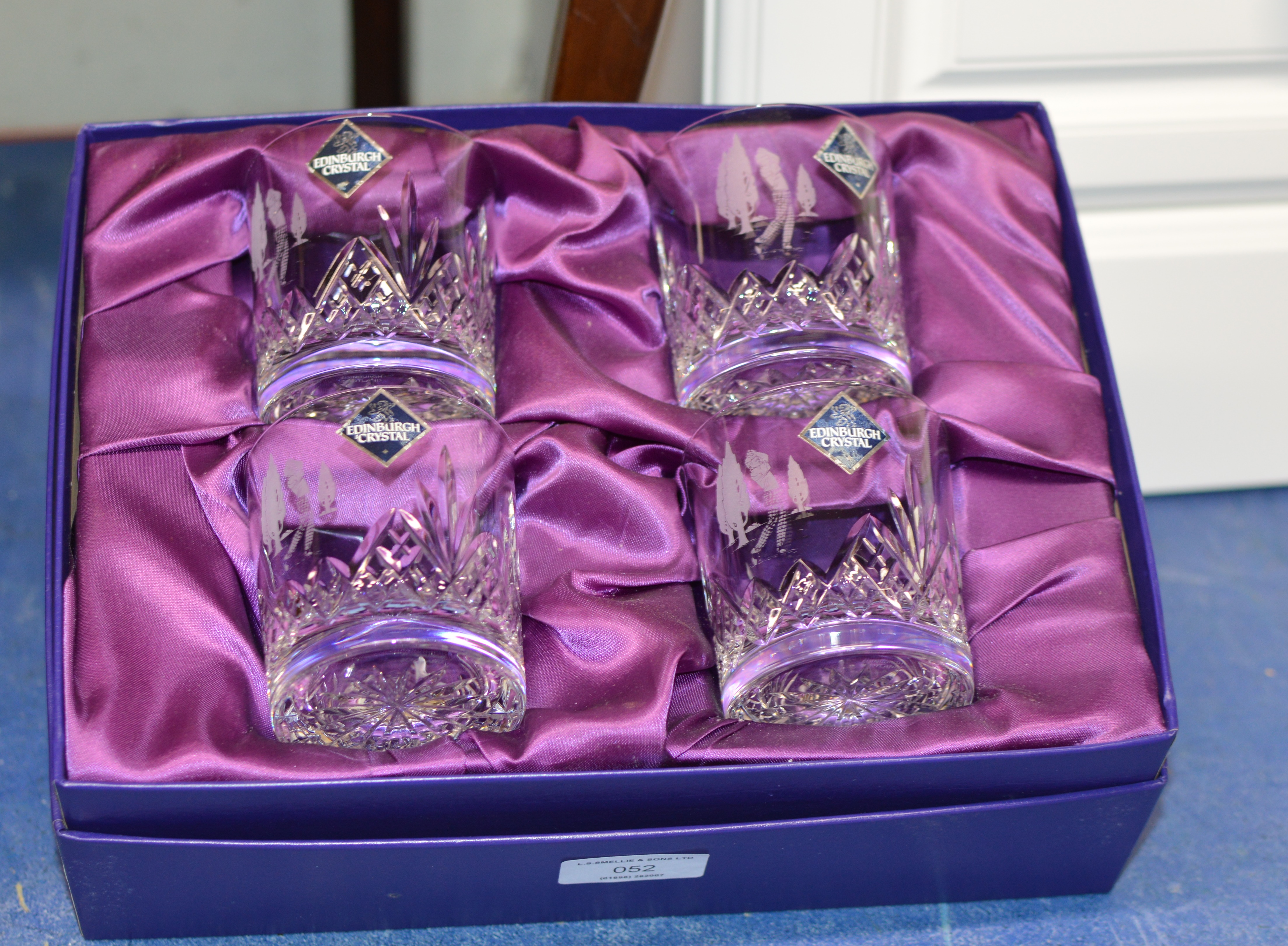 BOXED SET OF 4 EDINBURGH CRYSTAL WHISKY TUMBLERS