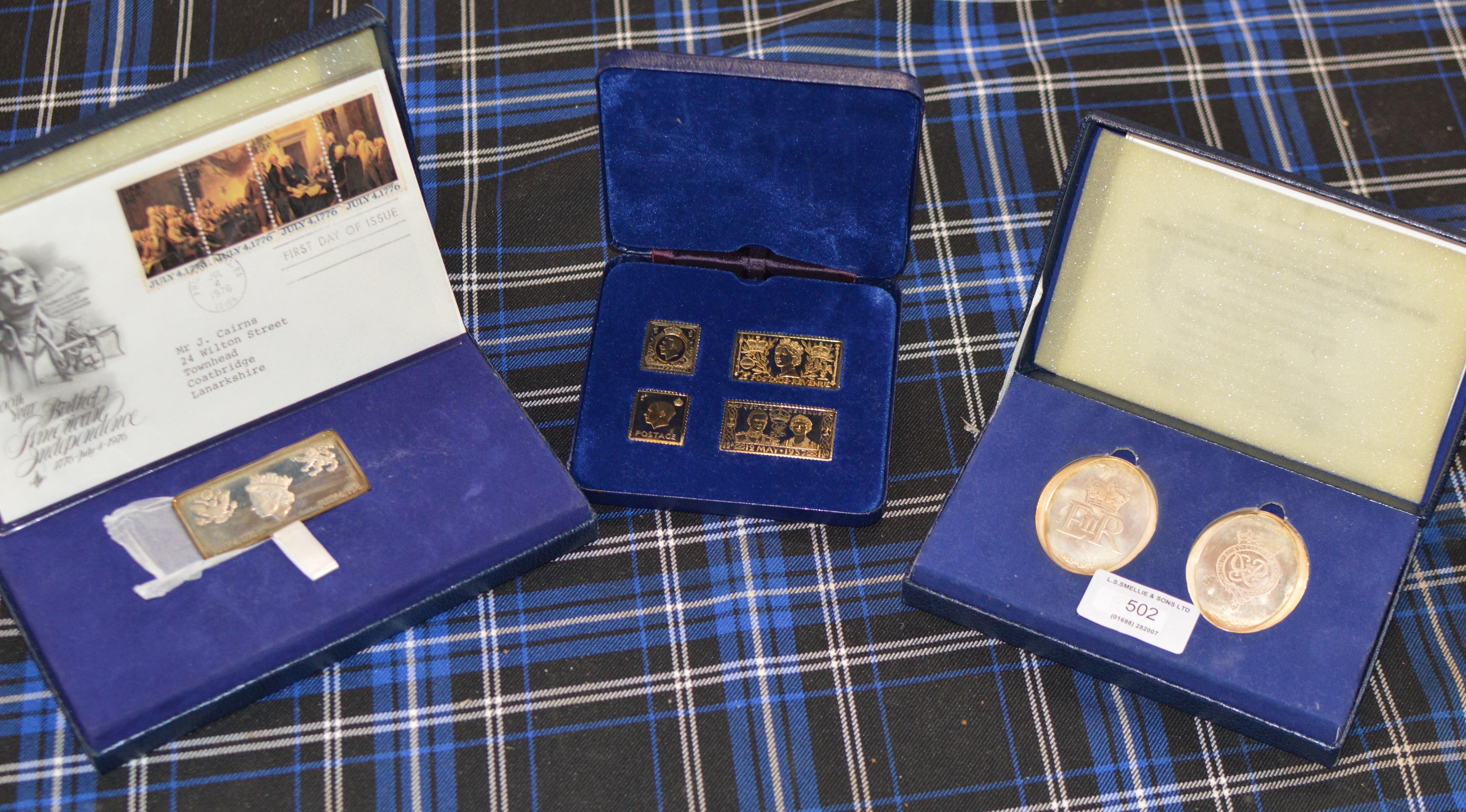 3 BOXED SETS OF COMMEMORATIVE SILVER INGOTS