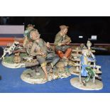 5 VARIOUS CAPODIMONTE FIGURINE ORNAMENTS