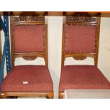 PAIR OF OAK PADDED CHAIRS