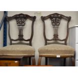 PAIR OF ORNATE VICTORIAN MAHOGANY PADDED CHAIRS