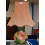MOORCROFT POTTERY TABLE LAMP WITH SHADE