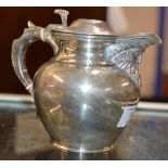 GLASGOW SILVER HOT WATER POT WITH COIN INSERT LID, CLYDE CORONATION REGATTA, 1911