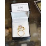 18 CARAT GOLD DIAMOND SOLITAIRE TWIST RING - APPROXIMATELY 0.3 CARATS & 3.5 GRAMS, TOGETHER WITH A 9