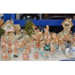 LARGE COLLECTION OF VARIOUS PENDELFIN RABBIT ORNAMENTS WITH VARIOUS STANDS & DISPLAYS