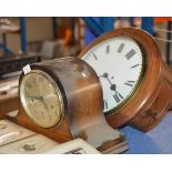 WOODEN CASED WALL CLOCK & CHIMING MANTLE CLOCK