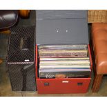 3 RECORD CASES WITH ASSORTED LP RECORDS