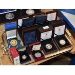 11 VARIOUS SILVER COMMEMORATIVE COINS