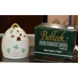 BELLEEK "KYLEMORE" HONEY POT WITH BOX