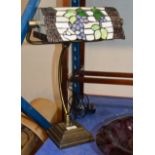 DESK LAMP WITH COLOURED GLASS SHADE