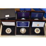 5 BOXED 1 OUNCE SILVER COMMEMORATIVE COINS