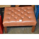 CHESTERFIELD STYLE LEATHER PADDED FOOT STOOL