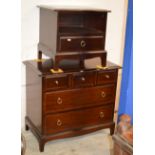 STAG MAHOGANY 3 OVER 2 CHEST WITH MATCHING BEDSIDE UNIT