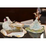 2 CAPODIMONTE FIGURINE ORNAMENTS