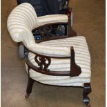 VICTORIAN MAHOGANY FRAMED TUB CHAIR