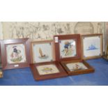 6 VARIOUS FRAMED TILE DISPLAYS