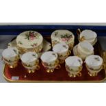 TRAY WITH QUANTITY ROYAL ALBERT "ENGLISH BEAUTY" TEA WARE