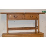 ART & CRAFTS STYLE CONSOLE TABLE WITH 2 DRAWERS