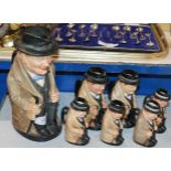 7 ROYAL DOULTON WINSTON CHURCHILL TOBY JUGS