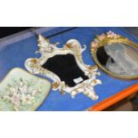 CAPODIMONTE STYLE WALL MIRROR, BARBOLA STYLE MIRROR & CAPODIMONTE STYLE DISH